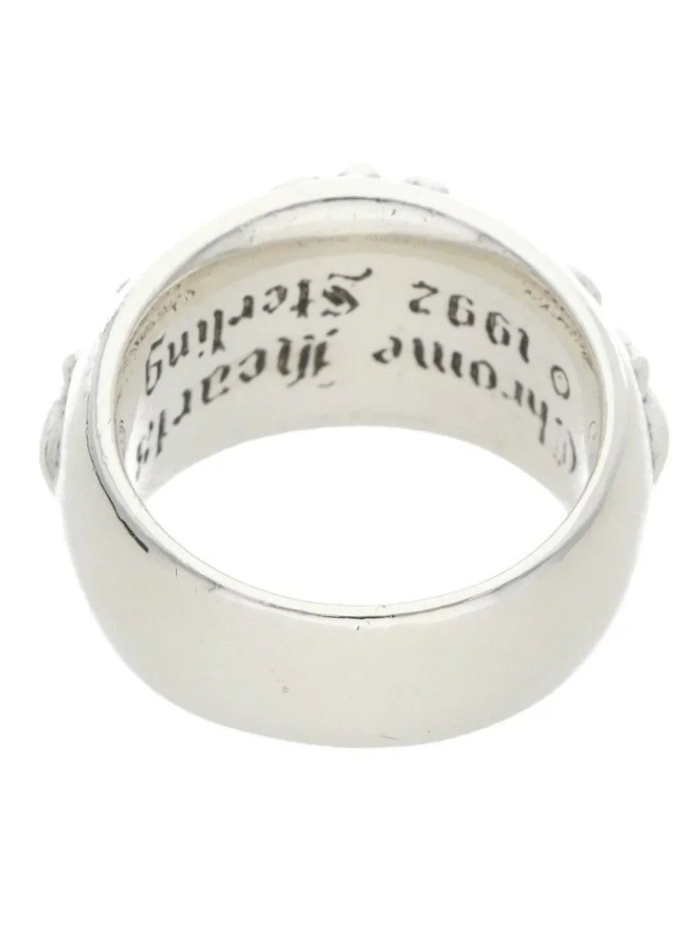 Chrome Hearts Flrl Crs Floral Cross Silver Ring